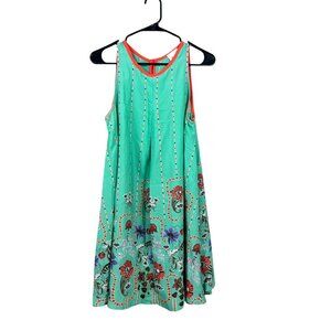 Black Bead Women's Floral Short Dress